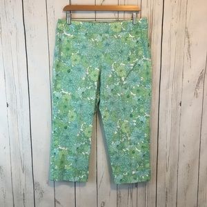 Ann Taylor LOFT women’s green floral Capri